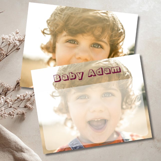 Personalized Baby Photo Name Stationery Note Card (Creator Uploaded)