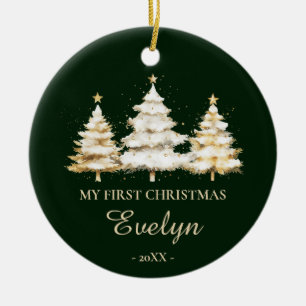 Personalized Baby’s First Christmas (Name & Photo) Ceramic Tree Decoration