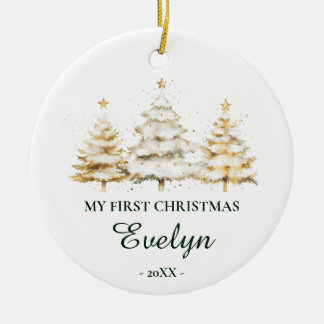 Personalized Baby’s First Christmas (Name & Photo) Ceramic Tree Decoration