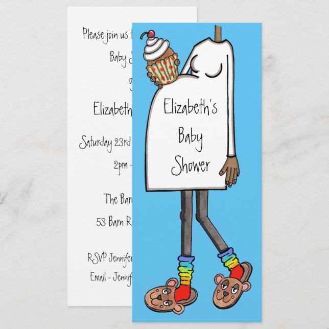 Personalized Baby Shower Dark Skin Tone Invitation (Front/Back)