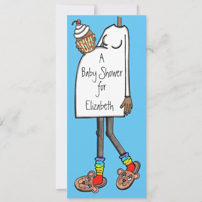 Personalized Baby Shower Dark Skin Tone Invitation (Front)