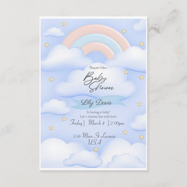 Personalized  baby shower party enclosure card (Front)