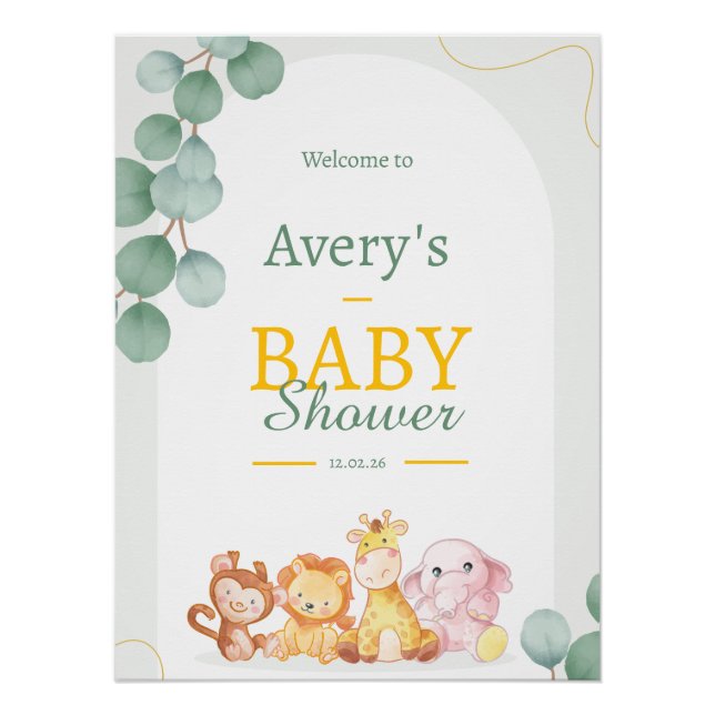 Personalized Baby Shower Welcome Sign   (Front)
