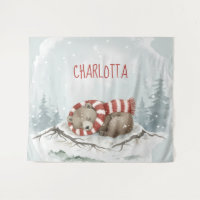 Personalized Baby Wall Art, Sleeping Bear Nursery 