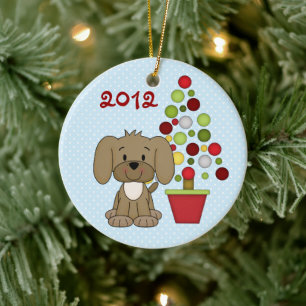 Personalized Baby's 1st Christmas Dog Ornament