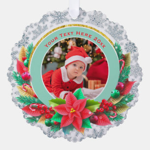 Personalized Baby's First Christmas   Custom Photo Tree Decoration Card