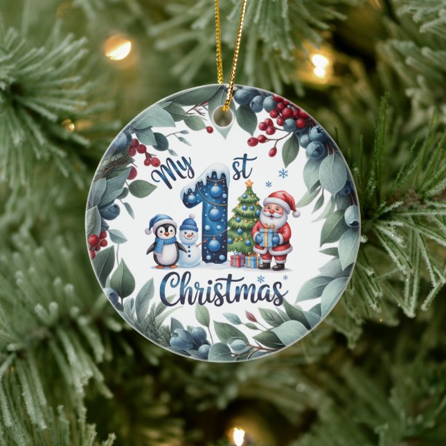 Personalized Baby's First Holiday Keepsake Ceramic Tree Decoration (Tree)