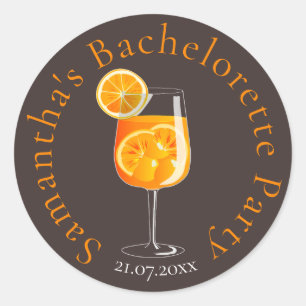 Personalized Bachelorette Party Favor Classic Round Sticker