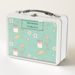 Personalized Back to School for Kids -  Metal Lunch Box