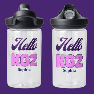 Personalized Back To School, KG2, Hello Kg2 Water Bottle