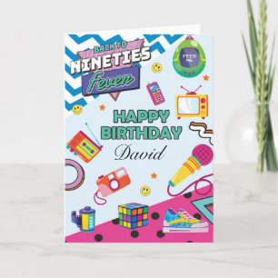 Personalized Back to the 90s Retro Birthday Card