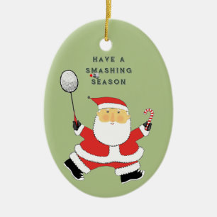 personalized badminton collectible ceramic tree decoration