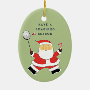 personalized badminton collectible ceramic tree decoration