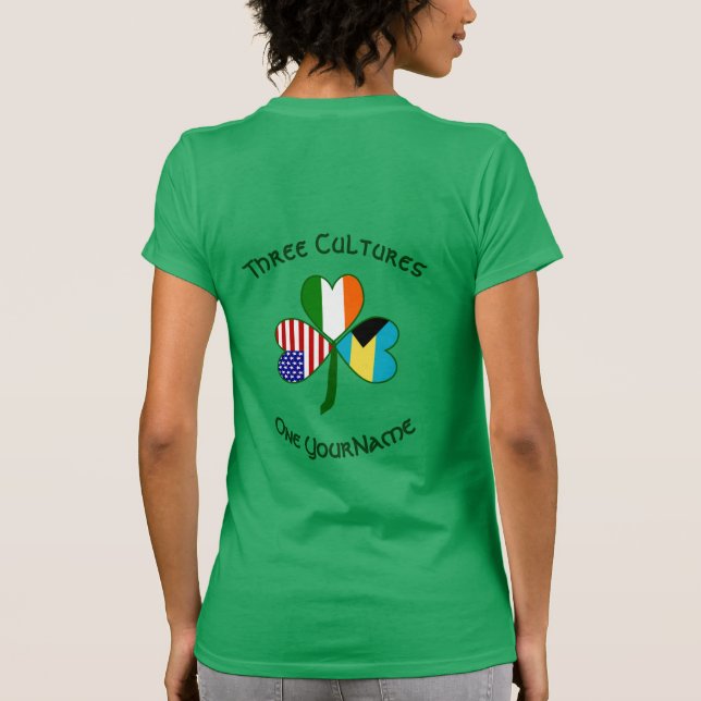 Personalized Bahamas Ireland USA Shamrock Women’s T-Shirt (Back)