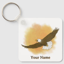 Personalized Bald Eagle Orange Background