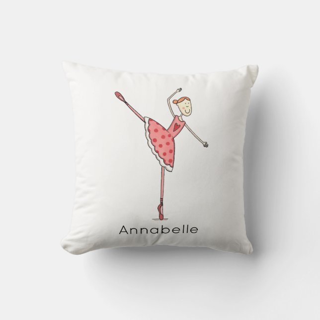 Personalized Ballerina Ballet Dancer Cushion (Front)