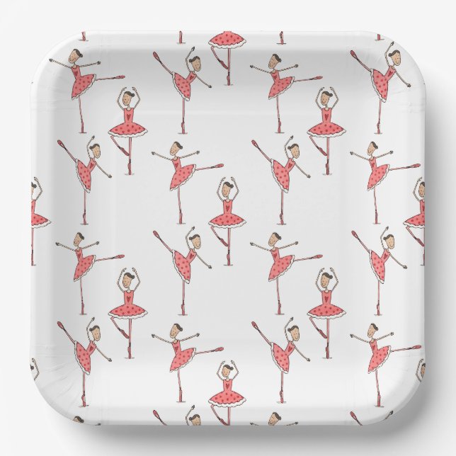 Personalized Ballerina Ballet Dancer Paper Plate (Front)