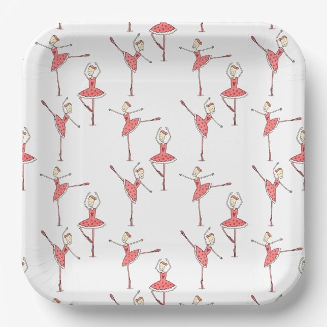 Personalized Ballerina Ballet Dancer Paper Plate (Front)