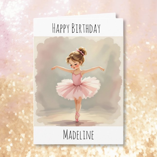 Personalized Ballerina Birthday + Coloring Page Card (Creator Uploaded)