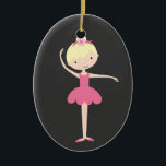 Personalized Ballerina Christmas Ornament<br><div class="desc">This super cute ballerina ornament makes a great holiday keepsake for your child, just change the template text and change the background colors if you want and you're all set! If you need help or have something else in mind, just click on the contact link above to send the designer...</div>