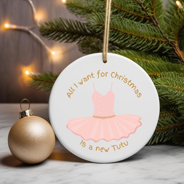 Personalized Ballet Dancer gift, Customized Tutu  Ceramic Tree Decoration (Creator Uploaded)