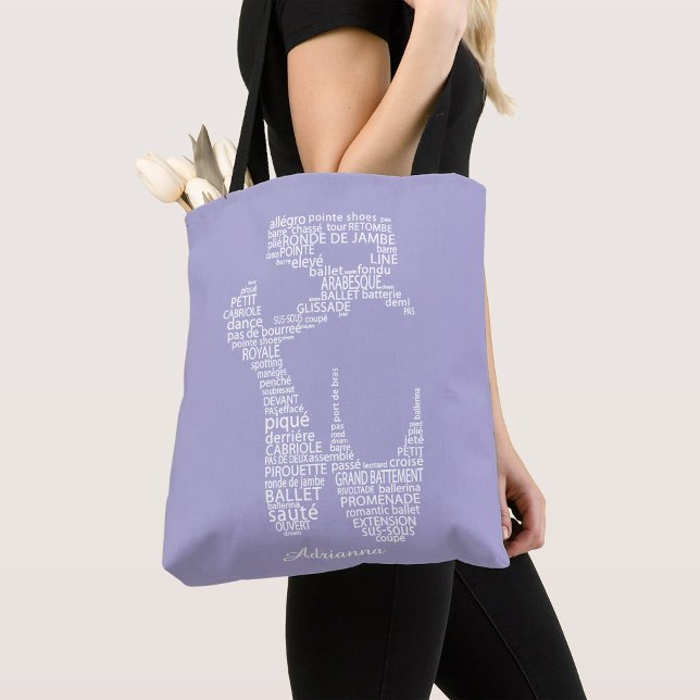 Personalized Ballet Shoe Typography  Tote Bag (Creator Uploaded)
