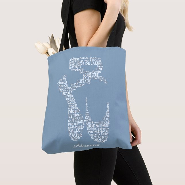 Personalized Ballet Shoe Typography  Tote Bag (Creator Uploaded)