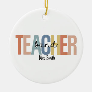Personalized Band Teacher Christmas Ceramic Tree Decoration