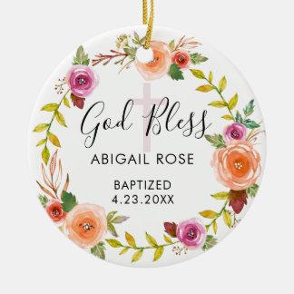 Personalized Baptism Ceramic Tree Decoration