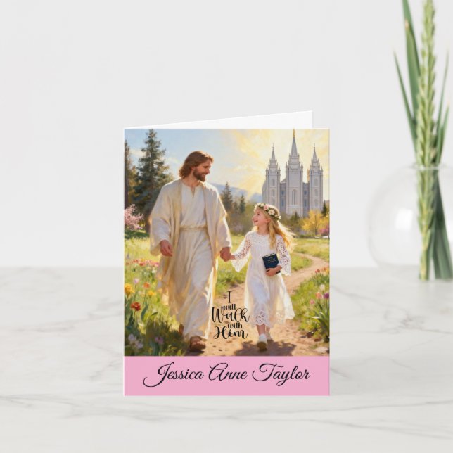 Personalized Baptism Folded Thank You Cards (Front)