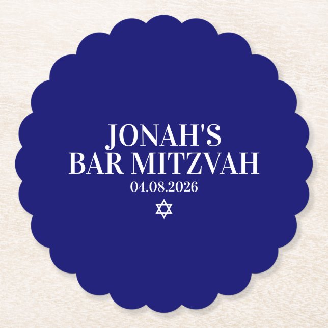 Personalized Bar Mitzvah Coaster (Front)