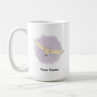 Personalized Barn Owl with Purple Background Coffee Mug