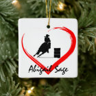 Personalized Barrel Racing Horse n Heart Christmas