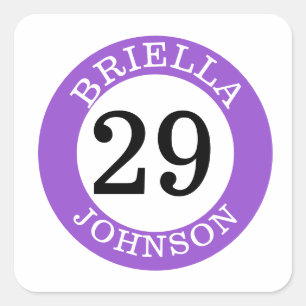 Personalized Baseball Bat Knob Decals Square Sticker