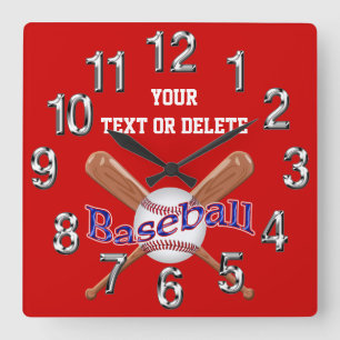 PERSONALIZED Baseball Clocks Change Colours, Text