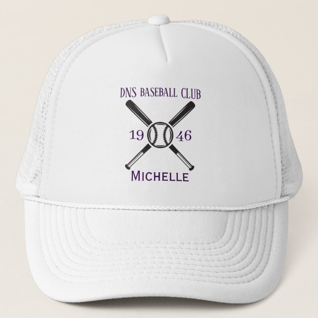 Personalized baseball Club Name Classic Trucker Hat (Front)