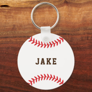 Personalized Baseball Kids Name Key Ring