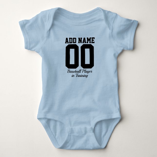 Personalized Baseball Player in Training Baby Bodysuit (Front)