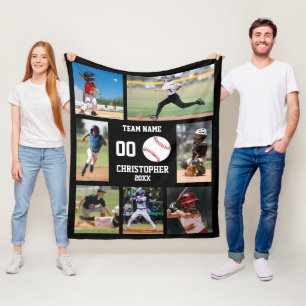 Personalized Baseball Player Room Decorative Fleece Blanket