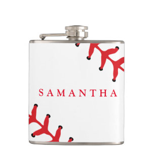 Personalized Baseball Themed Flask