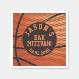 Personalized Basketball Bar Mitzvah Napkin