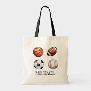 Personalized Basketball Baseball Football Soccer Tote Bag