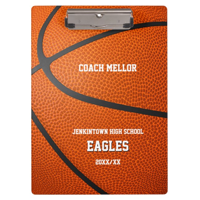 personalized basketball coach clipboard (Front)