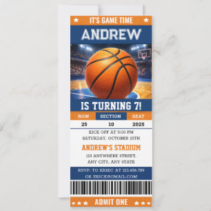 Personalized Basketball Game Ticket Birthday Invitation