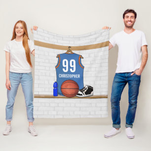 Personalized Basketball Jersey (LB) Fleece Blanket