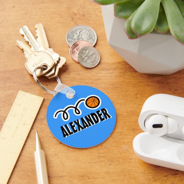 Personalized basketball keychain for kids name (Desk)