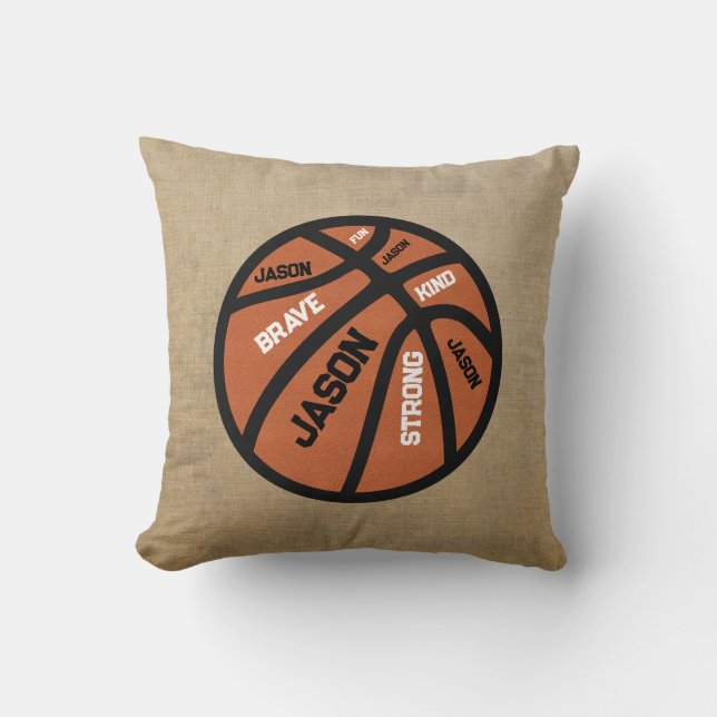Personalized Basketball Pillow Add Your Name (Front)