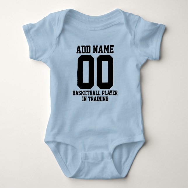 Personalized Basketball  Player in Training Baby Bodysuit (Front)