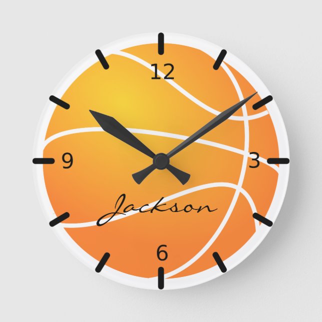 Personalized Basketball Round Clock (Front)
