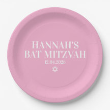 Personalized Bat Mitzvah Paper Plate